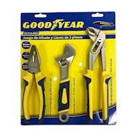 Juego de alicates y llaves de 3 piezas Goodyear  GY-PLK-5004